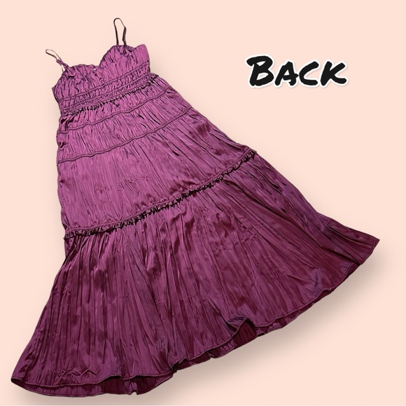 IR NWT Vernacular Satin Like Spaghetti Strap Dress in Deep Maroon. Size Small 💃 - Picture 4 of 14